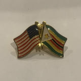 USA Zimbabwe Friendship Flags Lapel Hat Pin AJ
