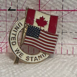 Canada USA United We Stand  Lapel Pin