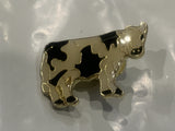 Black & White Dairy Cow Holstein Lapel Hat Pin