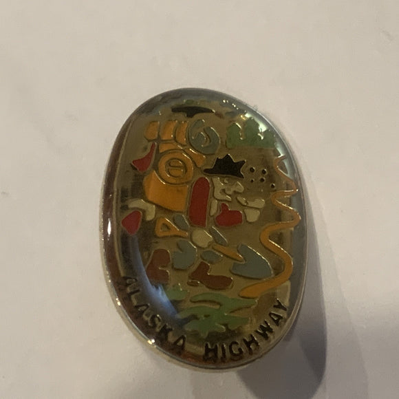 Alaska Highway Gold Panning Lapel Hat Pin AJ