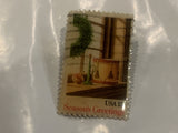 Season's Greetings USA 15 cent Stamp Lapel Hat Pin