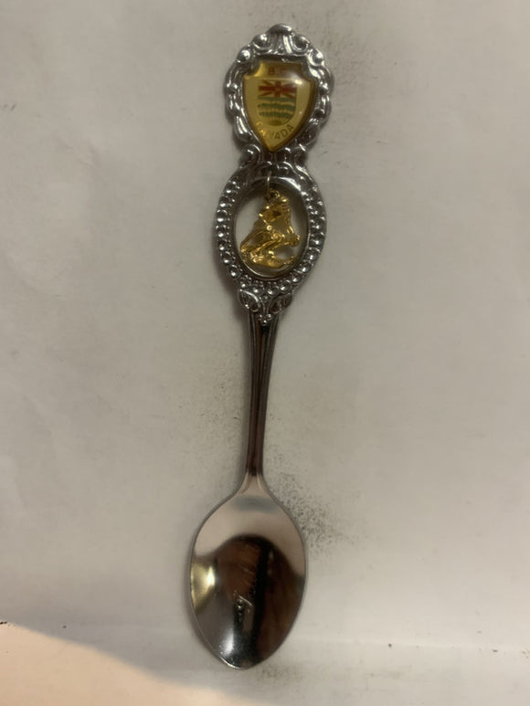Rolla BC Skiing Canada Crest Emblem Souvenir Spoon