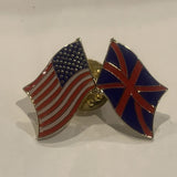 USA Great Britain Friendship Flags Lapel Hat Pin AK
