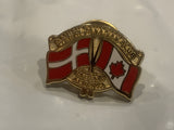 Danish Canadian Club Calgary Alberta Friendship Flags Lapel Hat Pin