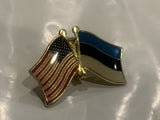 USA Estonia Friendship Flags Lapel Hat Pin