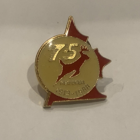 Red Deer 75th 1913 1988 Alberta Canada Lapel Hat Pin AK