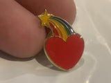 Rainbow Heart Lapel Hat Pin