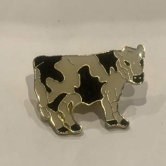 Black & White Holstein Dairy Cow Lapel Hat Pin AL