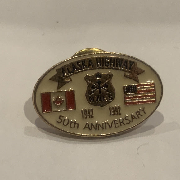 Alaska Highway 50th Anniversary 1942 1992 Lapel Hat Pin AL