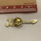 Skull and Cross Bones Guitar Lapel Hat Pin AL