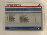 #6 Max Scherzer League Leaders Washington Nationals 2019 Topps Series One Baseball Card