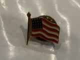 Waving USA American Flag Lapel Hat Pin