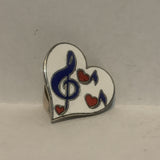 Music Note on a Heart Lapel Hat Pin