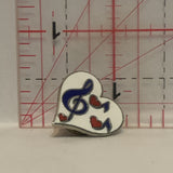 Music Note on a Heart Lapel Hat Pin
