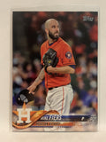 #184 Mike Fiers Houston Astros 2018 Topps Series One Baseball Card