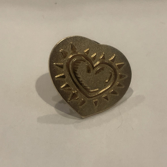 Shining Heart on a Heart Lapel Hat Pin AM