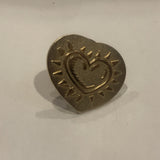 Shining Heart on a Heart Lapel Hat Pin AM