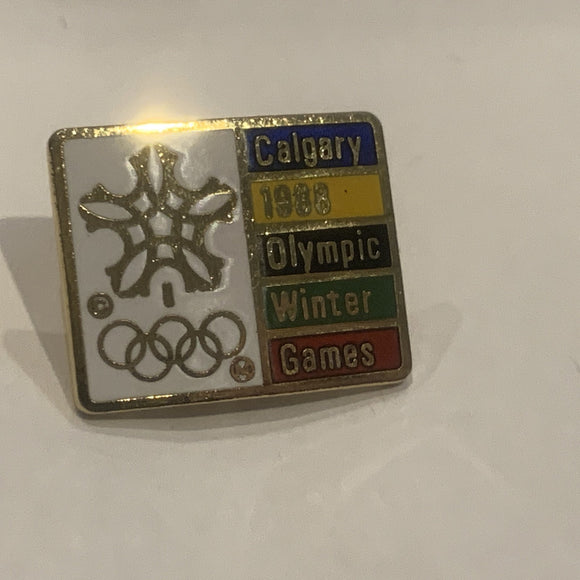 Calgary 1988 Olympics Winter Games Logo Lapel Hat Pin AM