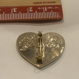 Glowong Heart on a Heart Lapel Hat Pin AM