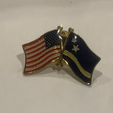 USA Curacao Friendship Flags Lapel Hat Pin AN