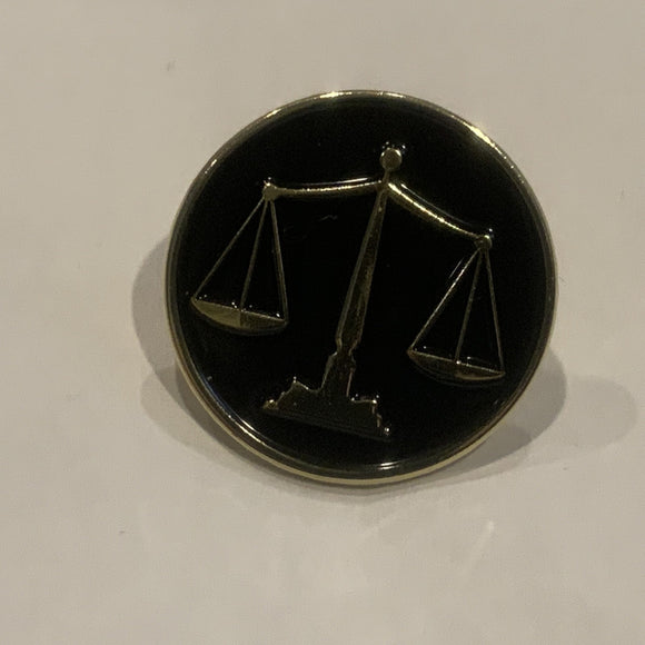 Scales of Justice Lapel Hat Pin AN