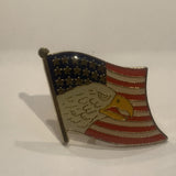 Eagle on a USA American Flag Lapel Hat Pin AN