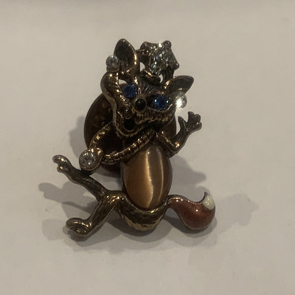 Dressed Up Fox Lapel Hat Pin AN