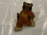 Jogging Bear Lapel Hat Pin