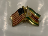 USA Zimbabwae Friendship Flags Lapel Hat Pin