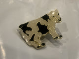 Black & White Dairy Cow Holstein Lapel Hat Pin