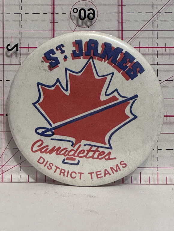 St James Canadettes Ringette District Teams  Button Pinback