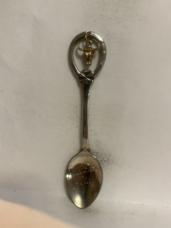 Red Deer Alta Cattle Skull Alberta Souvenir Spoon