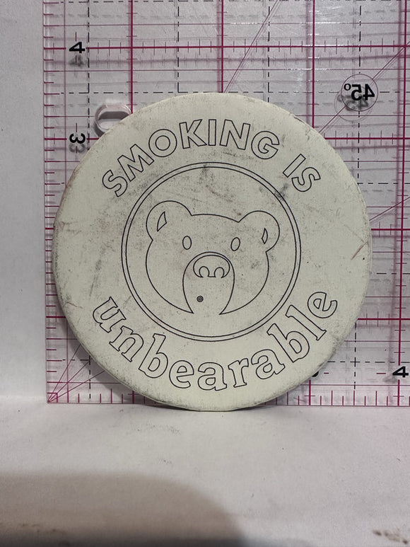 Smoking is Unbearable Bear Mascot  Button Pinback