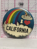 I Love California Rainbow  Button Pinback