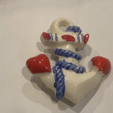 Ceramic Anchor Hearts Lapel Hat Pin AP