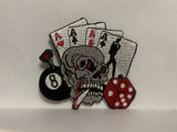 Ace Playing Cards Dice 8 Ball Skull Iron On Patch AA