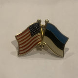 USA Estonia Friendship Flags Lapel Hat Pin AP