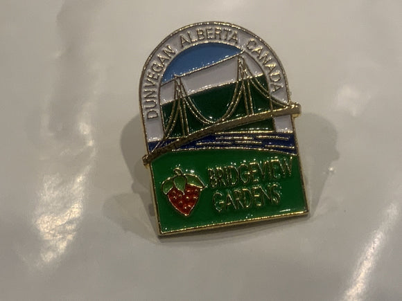 Dunvegan Alberta Canada Bridgeview Gardens Lapel Hat Pin