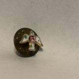 Painted Flowered Dove Lapel Hat Pin