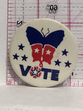 Vote American USA Butterfly  Button Pinback