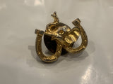 Elephant Horse Shoes Lapel Hat Pin
