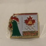 Kelloggs Corn Flakes Olympics Logo Mascot Lapel Hat Pin AP