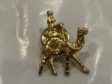 Man Riding a Camel Lapel Hat Pin