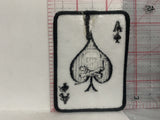 Ace of Spades Playing Card Skull Cross Bones Iron On Patch AA