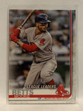 #312 Mookie Betts League Leaders Boston Red Sox 2019 Topps Series One Baseball Card