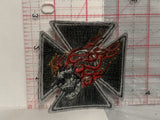 Flaminf Medusa Skull Cross Iron On Patch AA