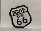 Route US 66 White Iron On Patch AA