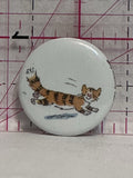 Orange Tabby Cat Cartoon  Button Pinback