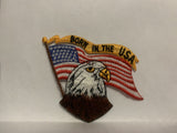 Born in The USA Eagle Flag Iron On Patch AA