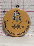 National School Supply Equipment Association Clock  Button Pinback